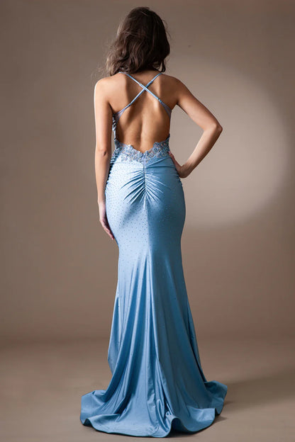 Embroidered sequin decal long sleeveless tight corset dress
