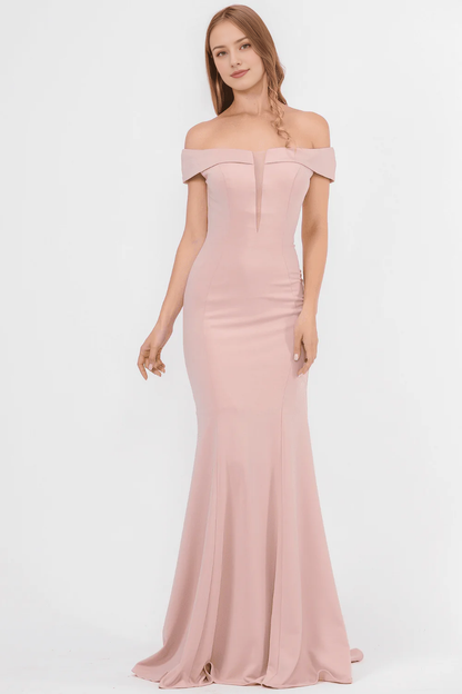 Illusionary Splicing Shoulderless Mermaid Long Dress