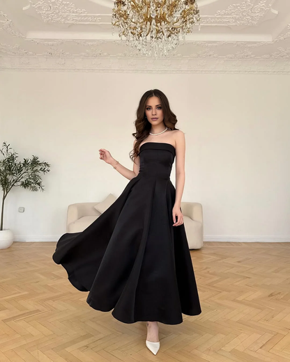 off shoulder minimalist A-line ball gown
