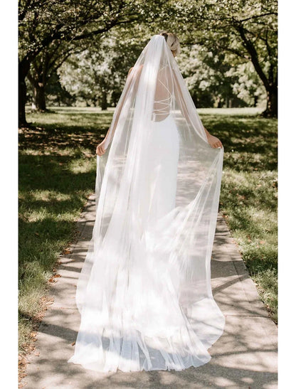 - Single layer minimalist/classic style wedding veil church veil solid color 110.24 inch (280 cm) sheer dress leaving a deep impression on 2026