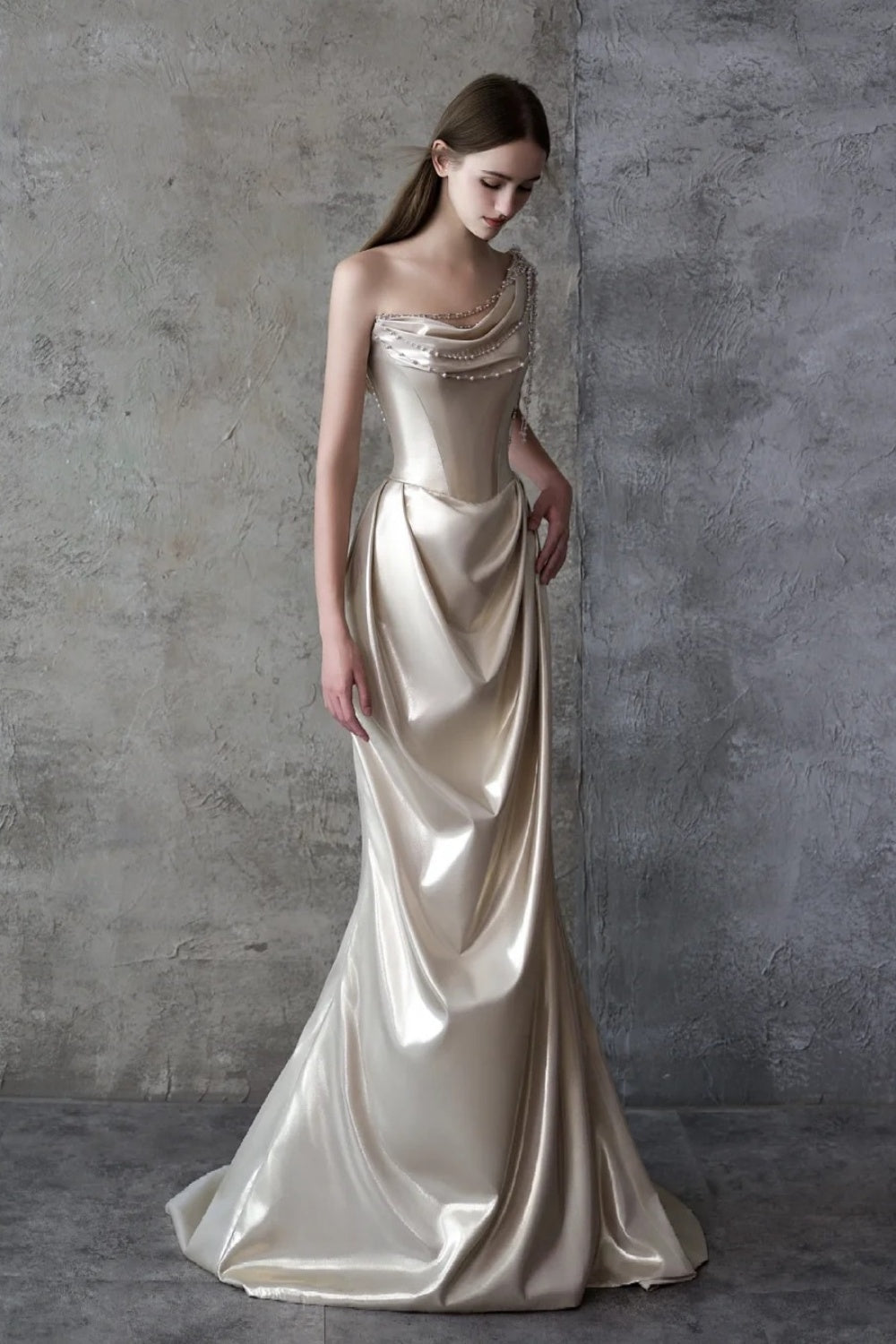 Long satin formal dress gh6773