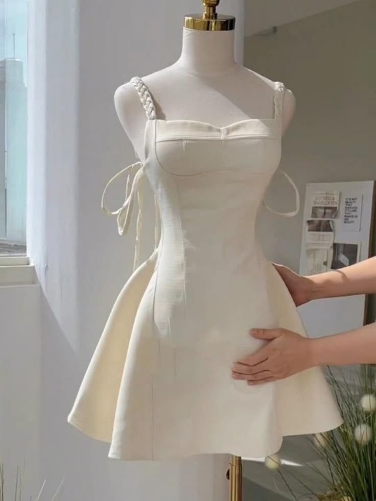 Simple Ivory A Line Short Birthday Party Dress Homecoming Gown