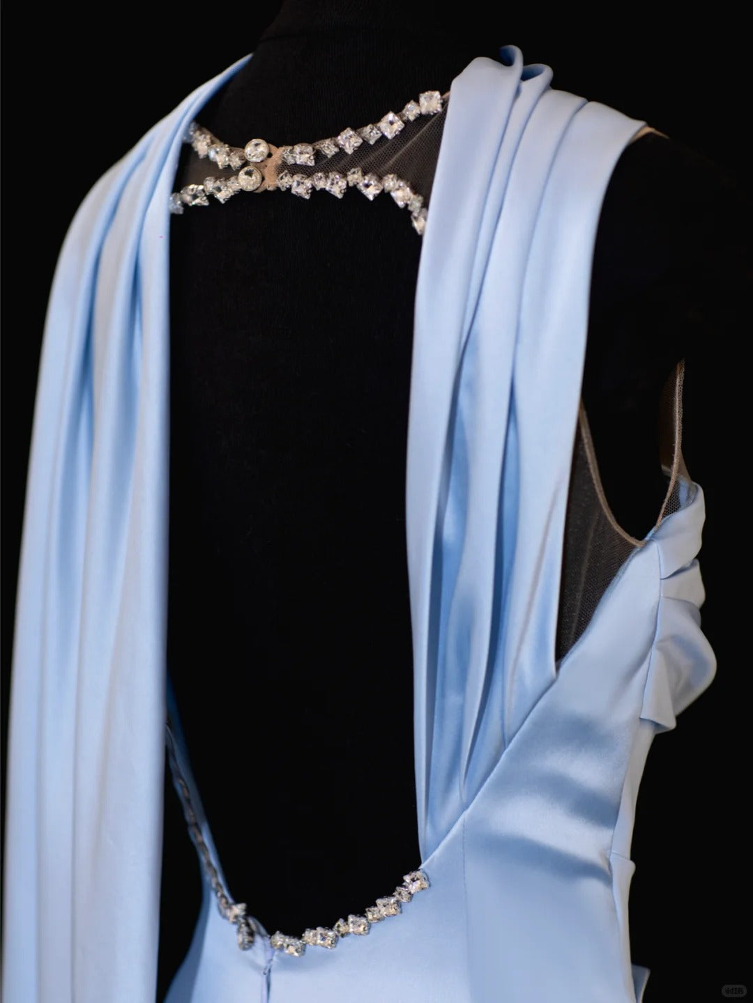 Girlhomeshops-Blue exquisite beading fashion long satin prom dress evening dress party dress gh5379