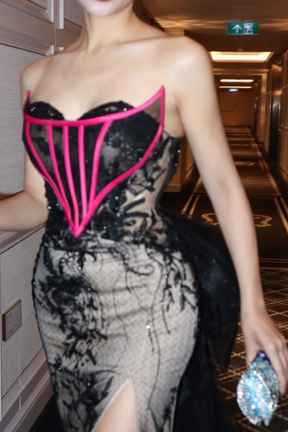 Fashionable, unique, exquisite lace long evening gown gh6816