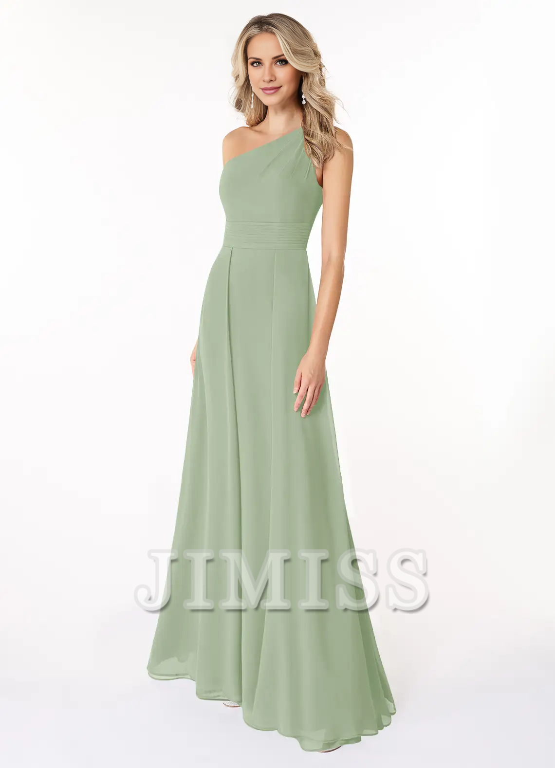 A-line shoulder chiffon dress and floor length bridesmaid dress - Dress