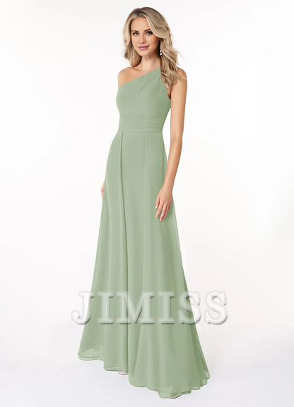 A-line shoulder chiffon dress and floor length bridesmaid dress - Dress