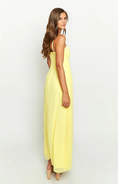 - Square neckline sleeveless thin shoulder strap back zipper Maxi length prom dress