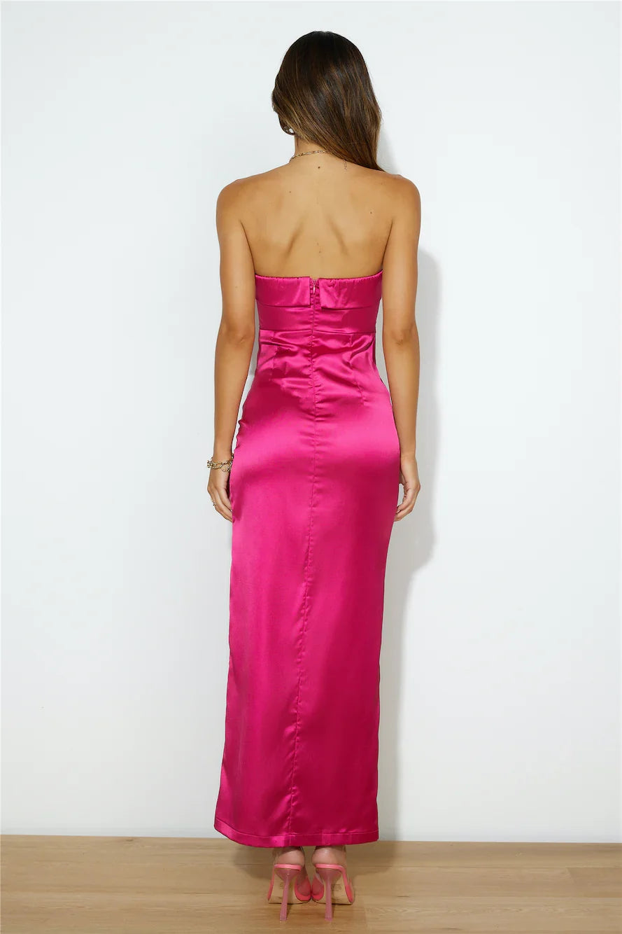 off shoulder collar satin backless side slit long Prom dress