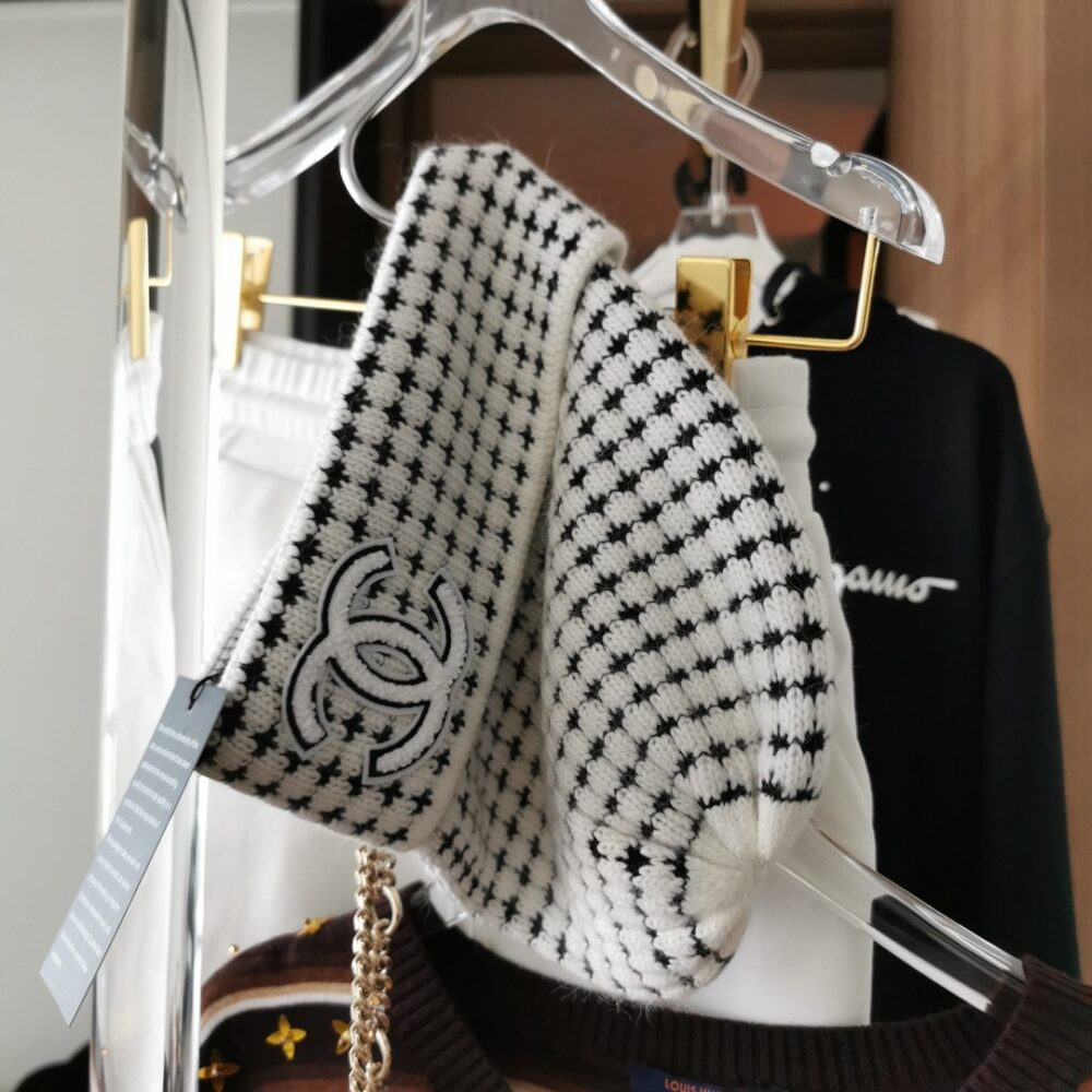 Chanel CC Wool Beanie White
