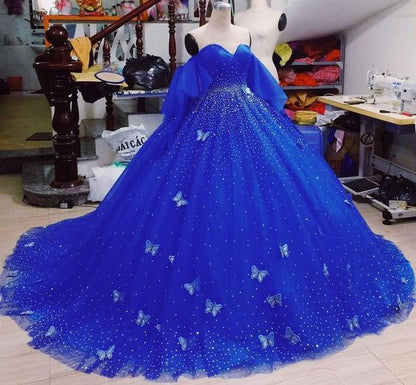 Royal Blue/Red quinceañera dress Ball Gown Prom Dresses Evening Gown