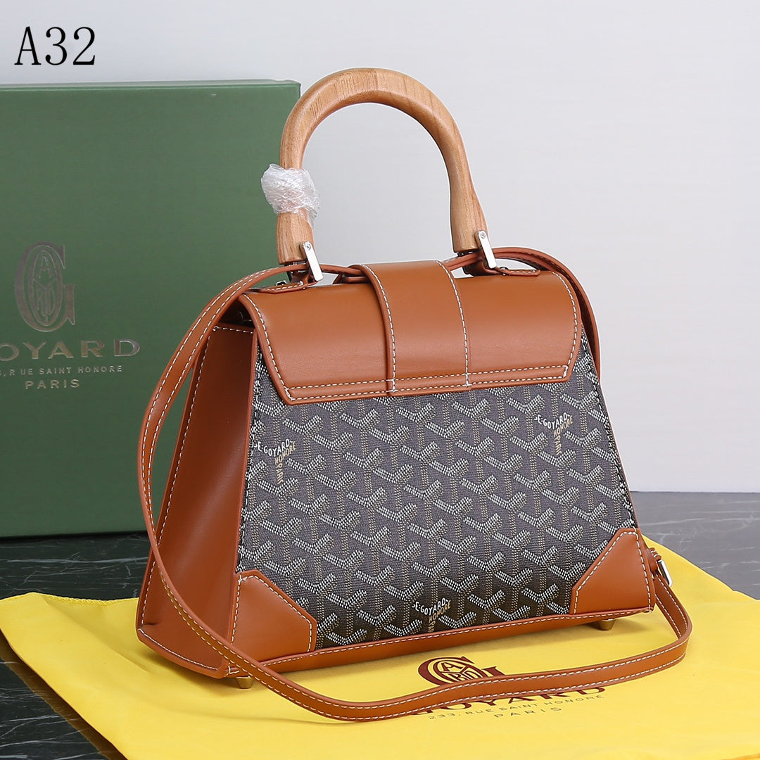 GOYARD SAIGON PM BAG BLACK &amp; TAN 20CM