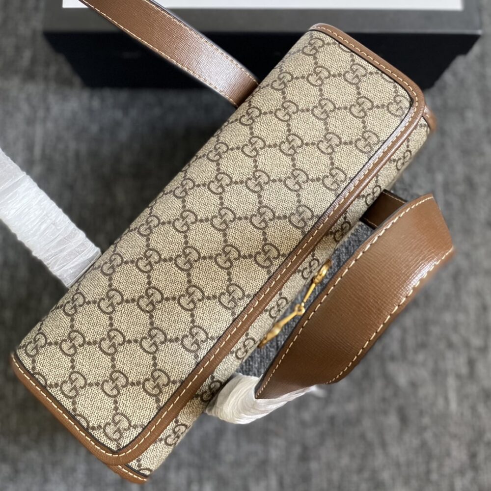 Gucci Horsebit 1955 Top Handle Bag Beige And Ebony 27Cm 645453 92TCG 8563