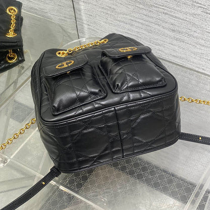 Dior Medium Dior Caro Multicarry Backpack with Chain(HIGH-END GRADE)