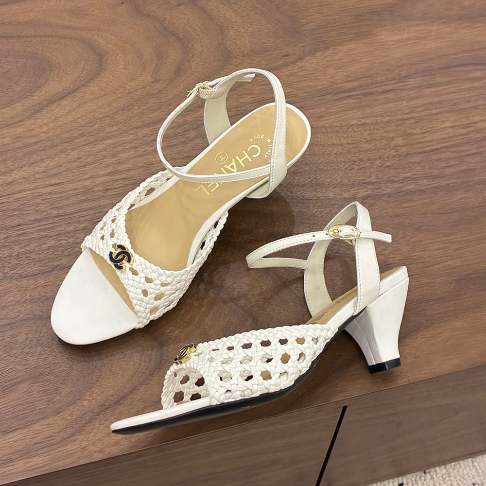 CHANEL Braided Ankle-Strap Sandals 934538