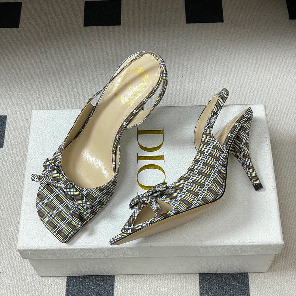 Dior Bow Heeled Slingback Sandal