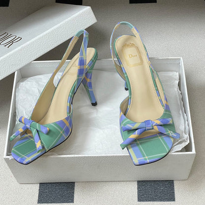 Dior Bow Heeled Slingback Sandal
