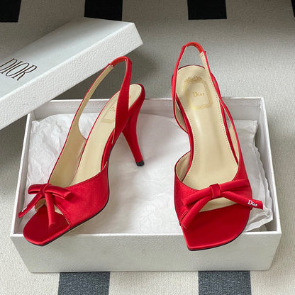 Dior Bow Heeled Slingback Sandal