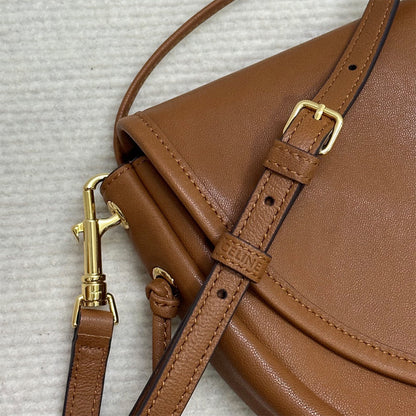 CELINE HALFMOON SOFT TRIOMPHE BAG IN SUPPLE SHINY LAMBSKIN(HIGH-END GRADE)