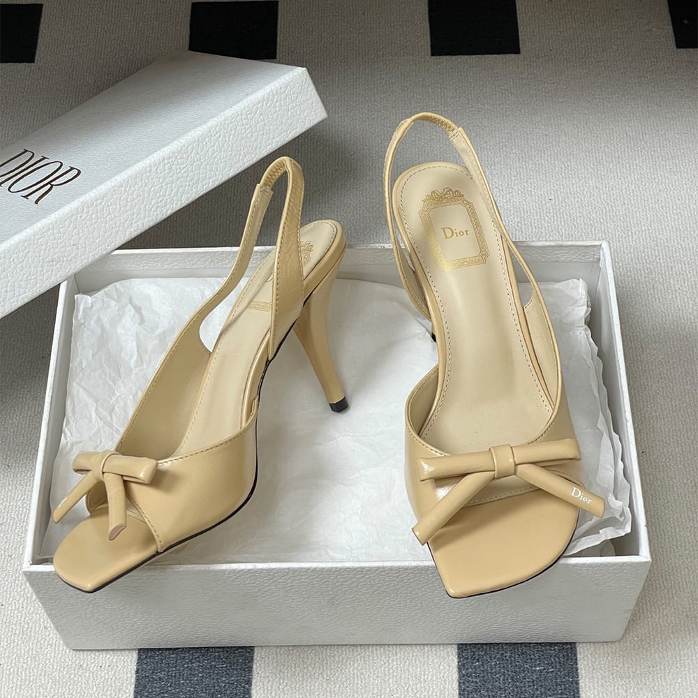 Dior Bow Heeled Slingback Sandal