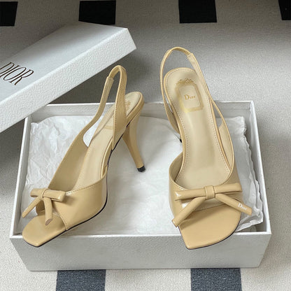 Dior Bow Heeled Slingback Sandal