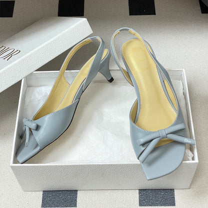 Dior Bow Heeled Slingback Sandal