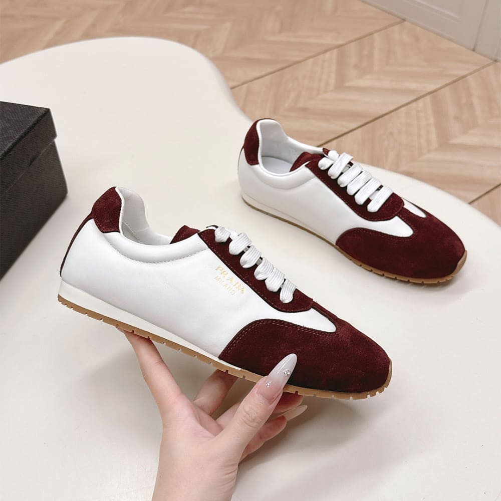 PRADA Nappa leather and suede sneakers