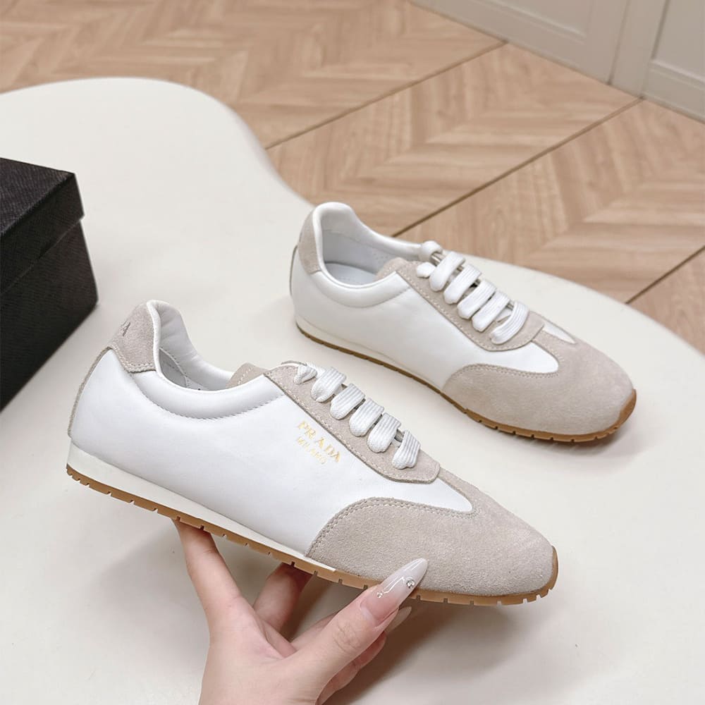 PRADA Nappa leather and suede sneakers