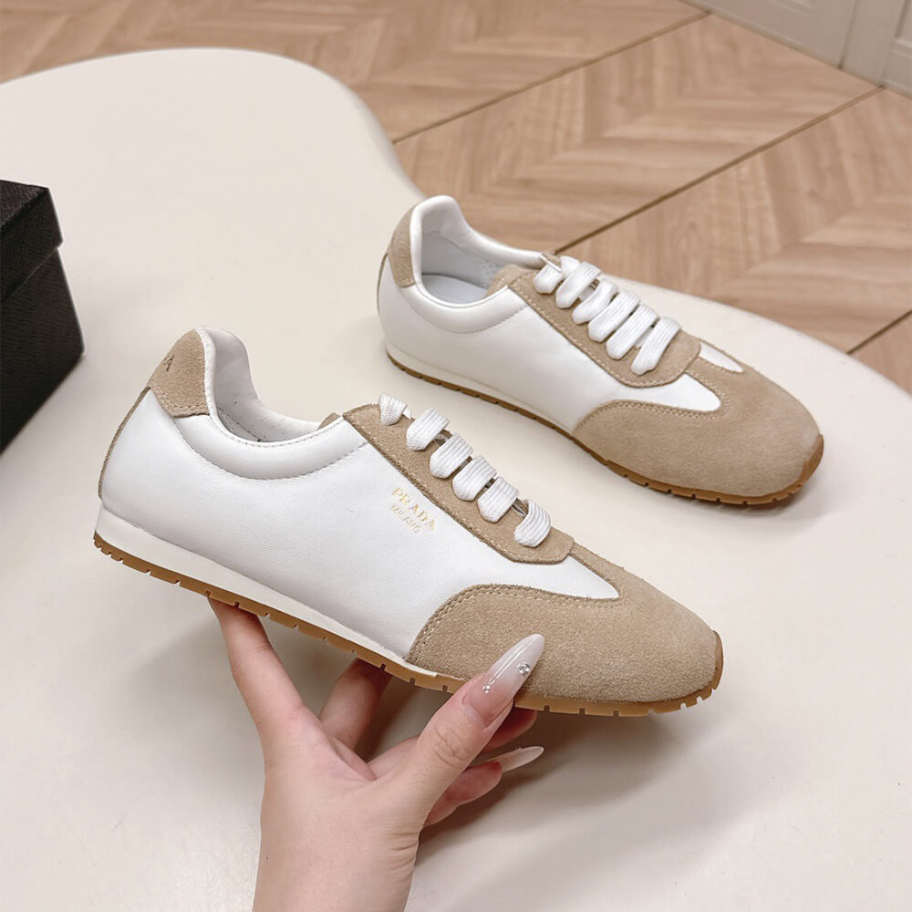 PRADA Nappa leather and suede sneakers