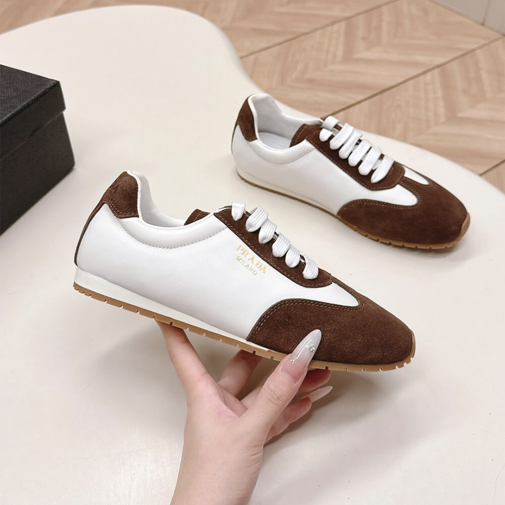 PRADA Nappa leather and suede sneakers