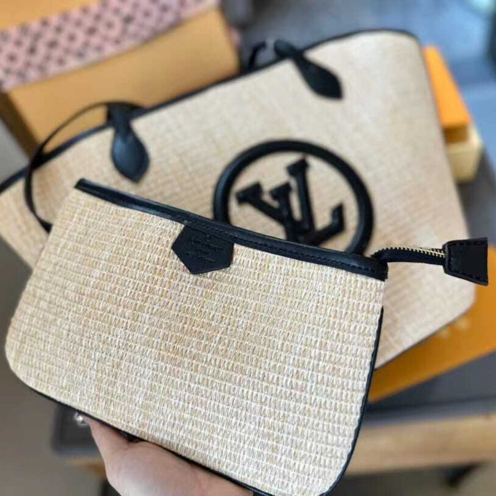 Louis Vuitton Saint Jacques Raffia Tote Bag Beige  57Cm M59808