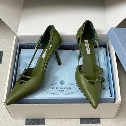 Prada Open-side leather pumps