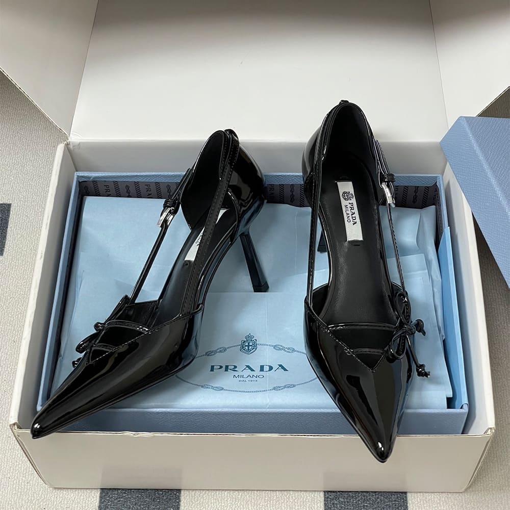 Prada Open-side leather pumps