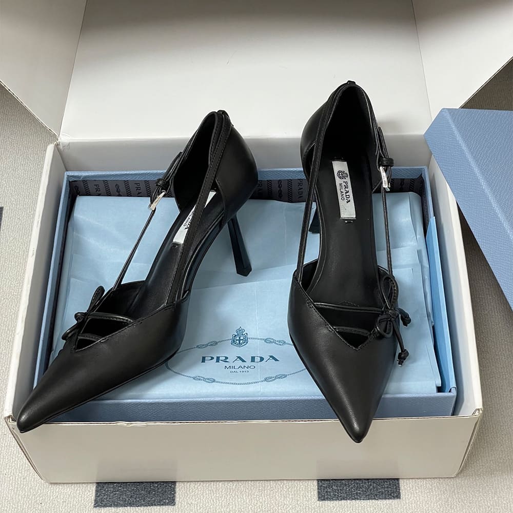 Prada Open-side leather pumps