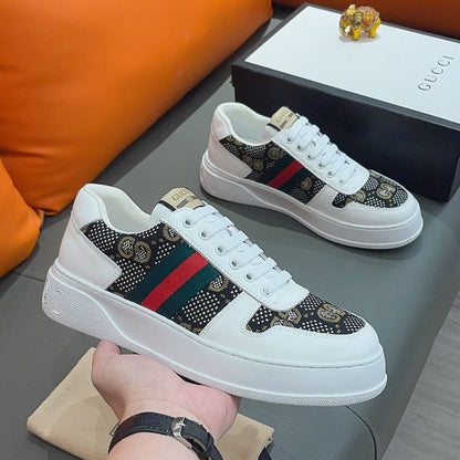 Gucci Screener GG High Top Sneaker In White And Black