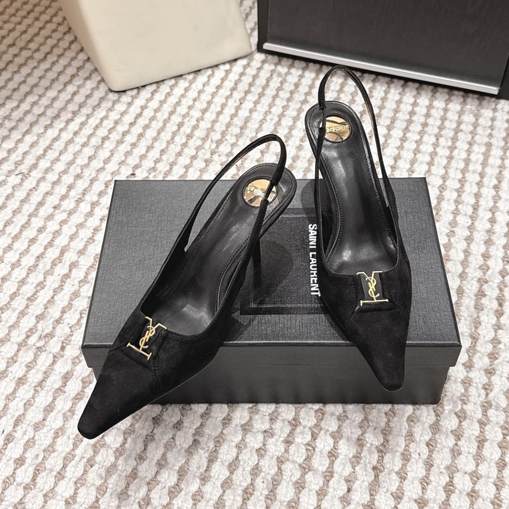 YSL BABYLONE BRETEUIL slingback pumps in suede