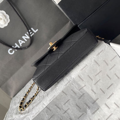 CHANEL Mini Flap with top handle(HIGH-END GRADE)