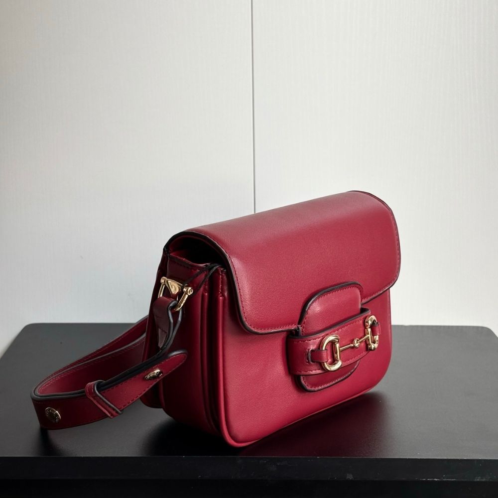 Gucci Horsebit 1955 Aura Mini Shoulder Bag Red 19Cm