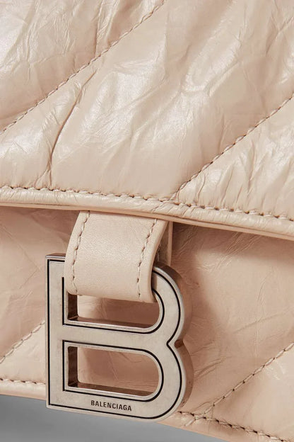 BALENCIAGA Crush small quilted crinkled-leather shoulder bag