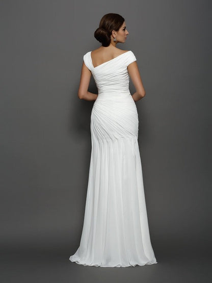 Trumpet/Mermaid Beading Sleeveless Long Chiffon Dresses