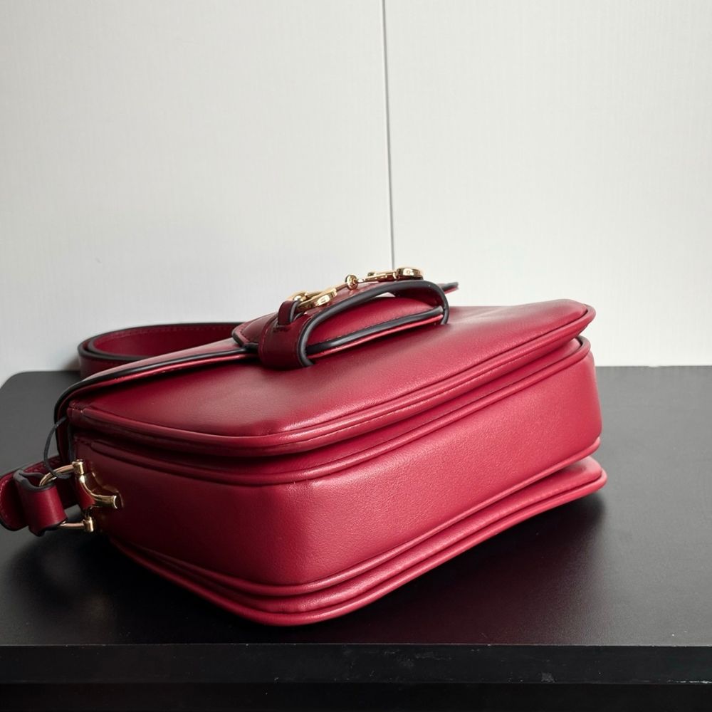 Gucci Horsebit 1955 Aura Mini Shoulder Bag Red 19Cm