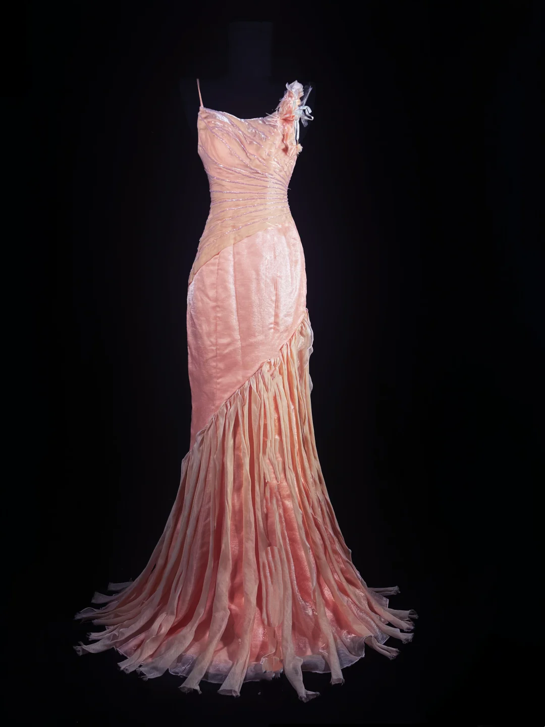 Light pink halter-neck fitted elegant ball gown, evening gown, birthday dress gh7178