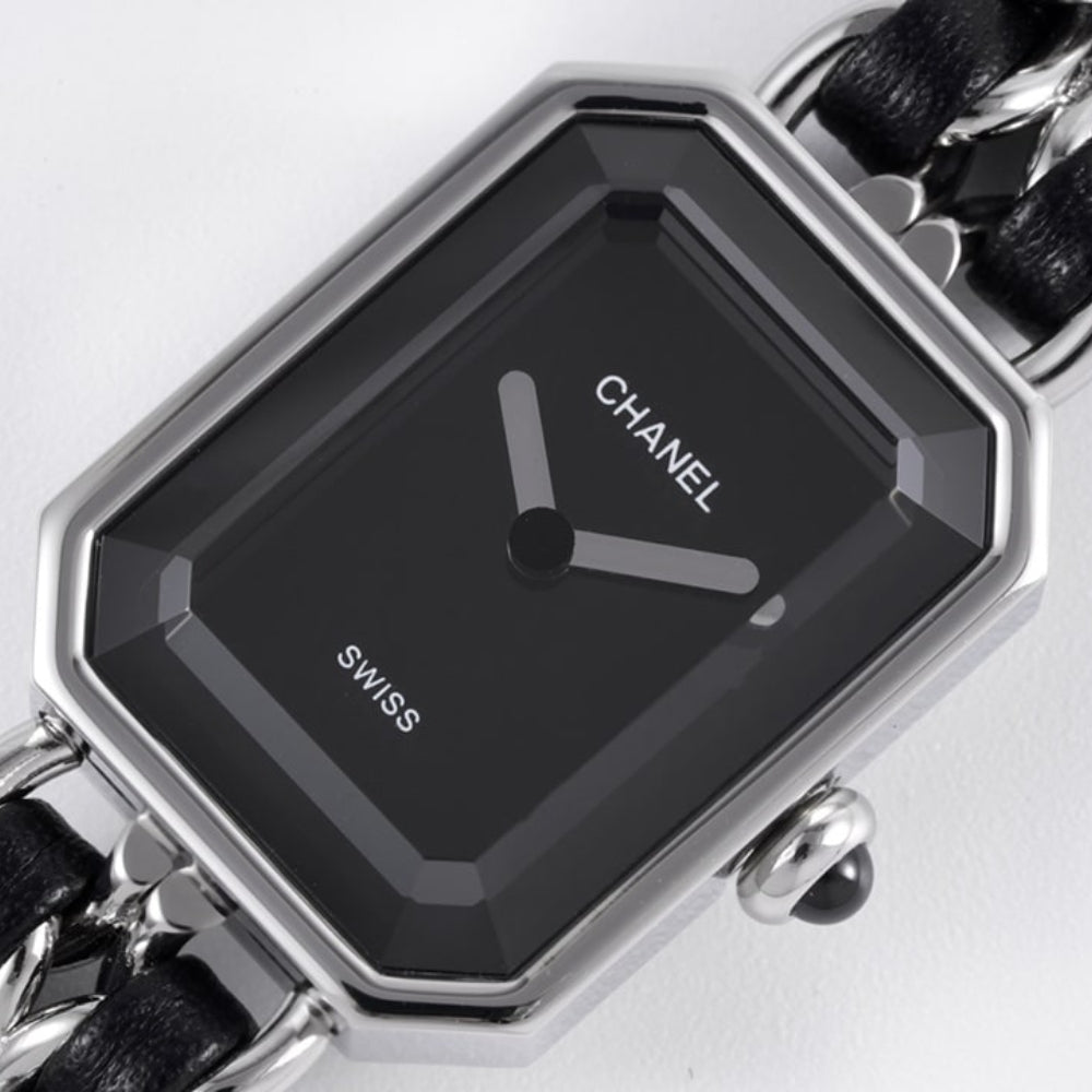Chanel Premiere Edition Original Watch Silver Black 26Mm H7022