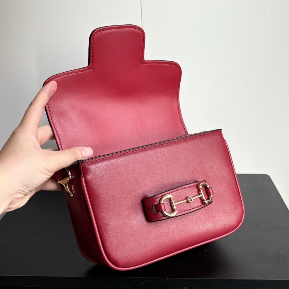 Gucci Horsebit 1955 Aura Mini Shoulder Bag Red 19Cm