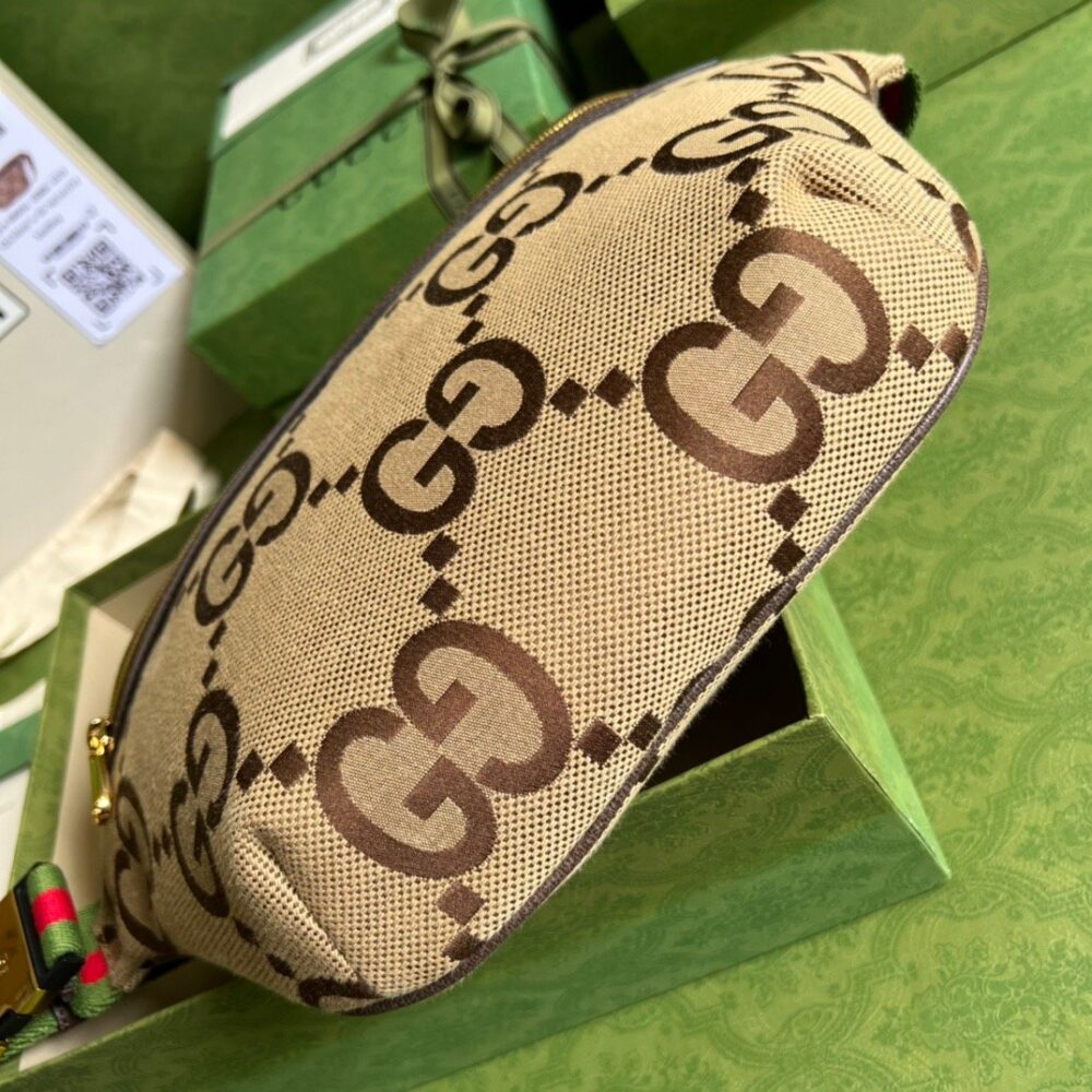 Gucci Jumbo GG Belt Bag Camel And Ebony Jumbo GG Canvas 39cm GG 696031 UKMDG 2570