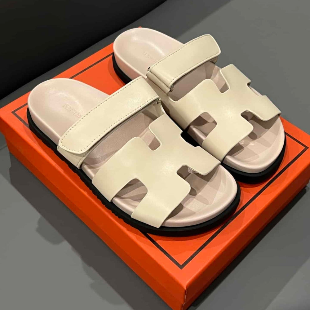 Hermes Chypre Sandal Calfskin Beige