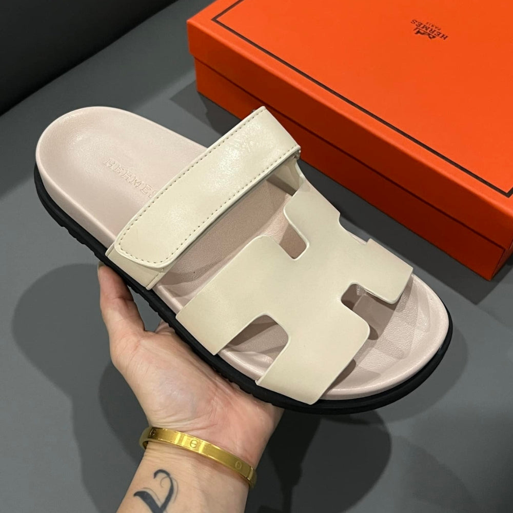 Hermes Chypre Sandal Calfskin Beige