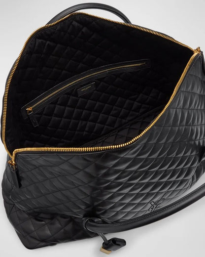 Saint Laurent ES Giant Travel Bag Smooth Quilted Leather With Gold Hardware