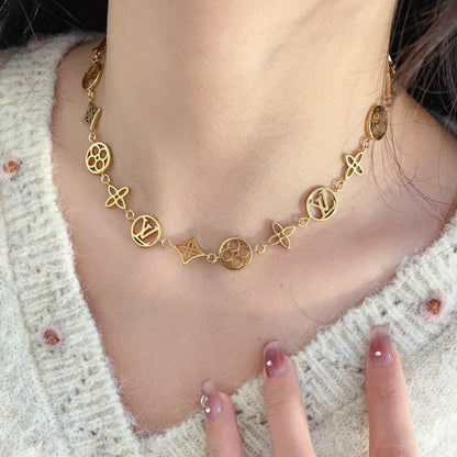 Louis Vuitton LV Lace Necklace Gold M01057