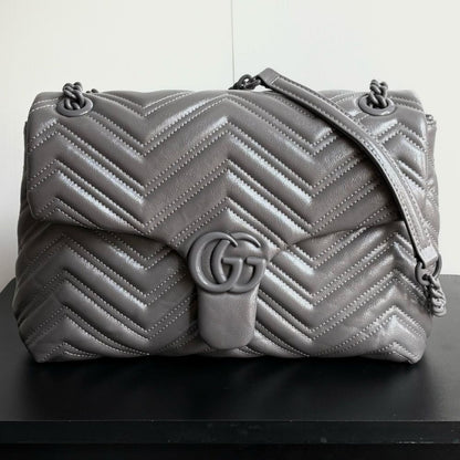 Gucci Marmont Medium Shoulder Bag Gray 31Cm