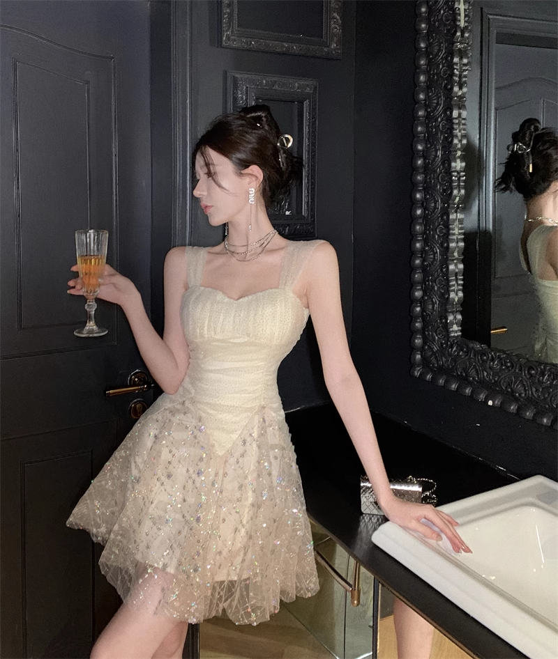 Vintage Sweetheart Sequin Design A-line Tulle Homecoming Dress TP3686